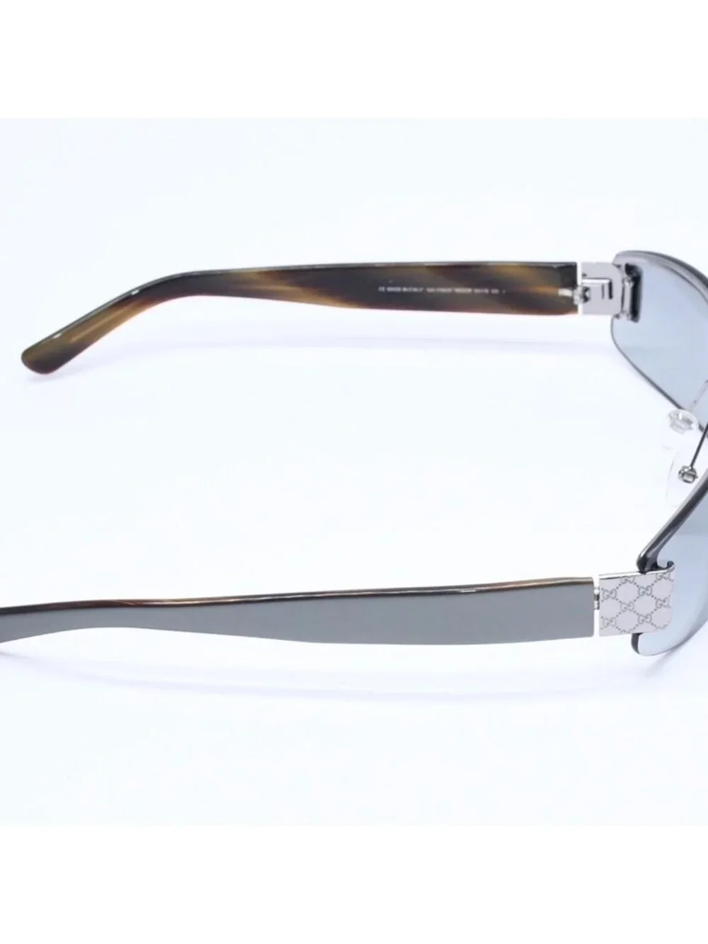Gucci Sunglasses Eyewear Khaki Lens Temple Silver